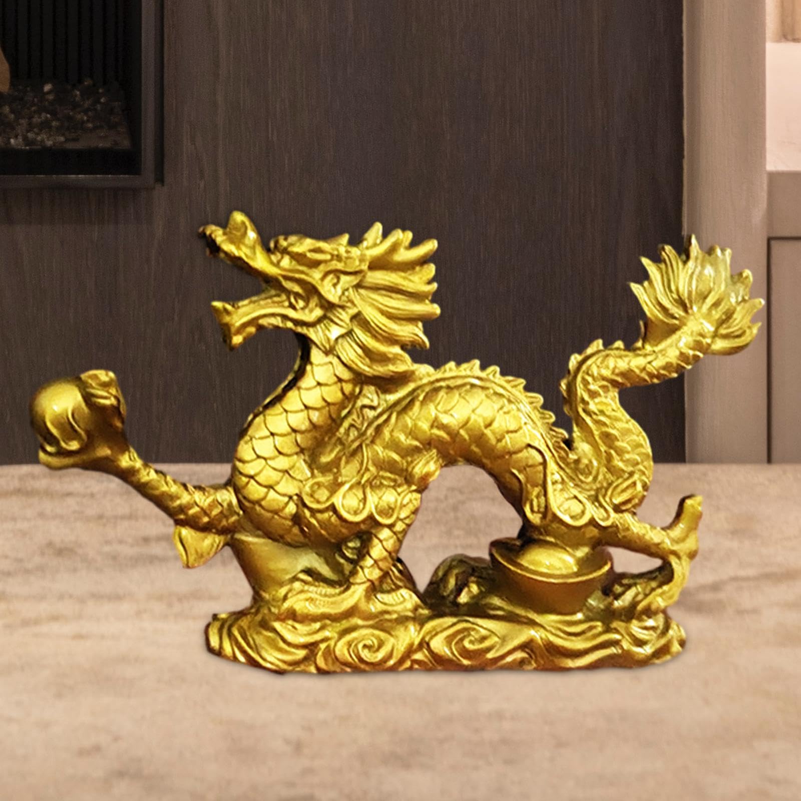 Amazon.co.jp: PUNNI中国の宝物ドラゴン像、宝物風水像コレクター収集